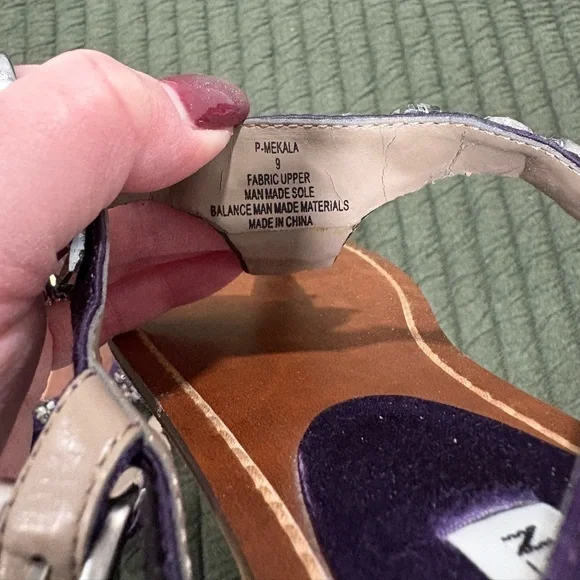 Steve Madden Embellished Purple Sandal Rhinestones Size 9 - Picture 4 of 5